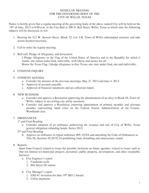 Deposit agreement template - 6 NEW BUSINESS 5 C ONSENT AGENDA 4 CITIZENS INQUIRY 7 - ci willis tx