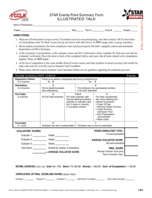 Illustrated Talk Evaluation Form