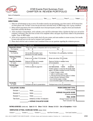 Chapter in Review Portfolio Evaluation Form