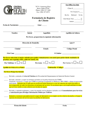 Formulario de Registro de Cliente