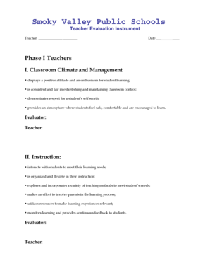 Teacher Evaluation Instrument