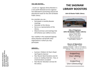 Ndas meaning - YOU ARE INVITED THE SAGINAW LIBRARY BOOSTERS - ci saginaw tx