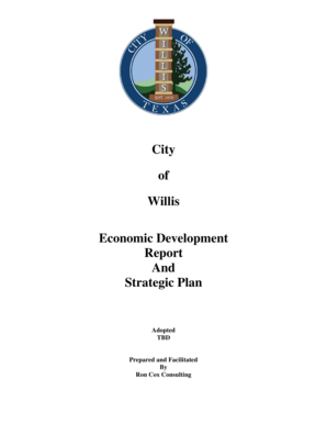 Status of employment example - City of Willis Economic Development Strategic Plan - ci willis tx