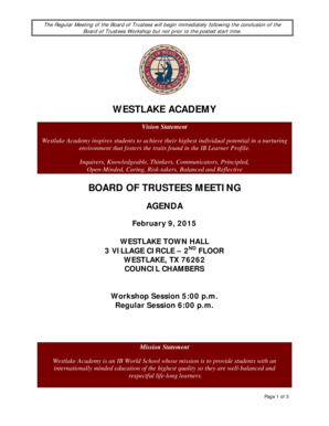 Bus im06 - BOARD OF TRUSTEES MEETING - Westlake Texas - westlake-tx