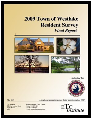 Cap letter for scholarship - 2009 Town of Westlake Resident Survey Final Report Submitted To: May 2009 - westlake-tx