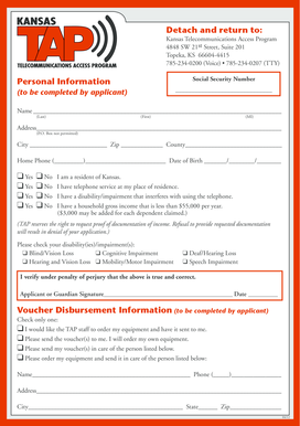 Kansas Telecommunications Access Program Application