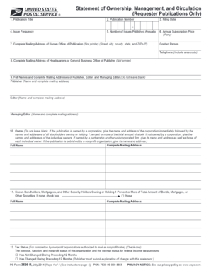 USPS Statement of Ownership
