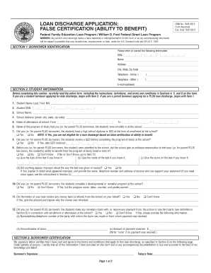 Loan Discharge Application Form