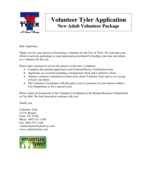 Pommerenke student centre booking - New Adult Volunteer Package - cityoftyler