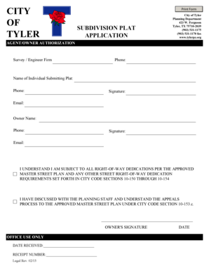Dd form 1750 example - Planning Department SUBDIVISION PLAT Tyler TX 75710-2039 - cityoftyler