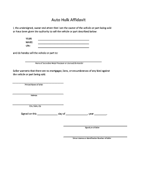Auto Hulk Affidavit