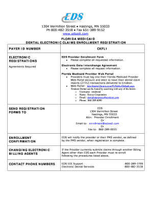 Florida Medicaid Dental Electronic Claims Enrollment Form