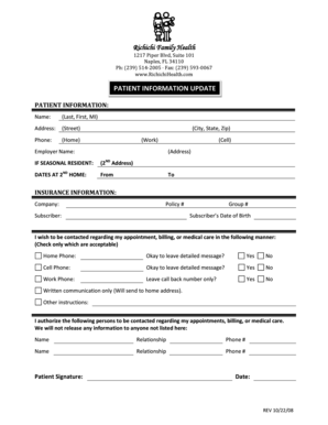 Patient Information Update Form