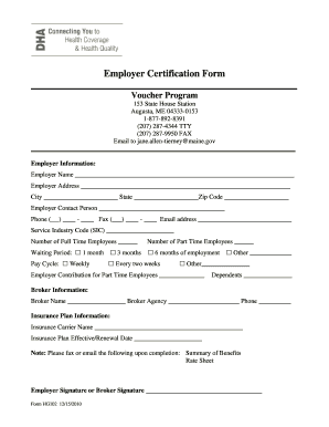 Employer Certification Form