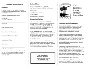 Dorchester County Homestead Tax Credit Application
