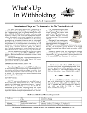 Kentucky W-2 FTP Submission Authorization