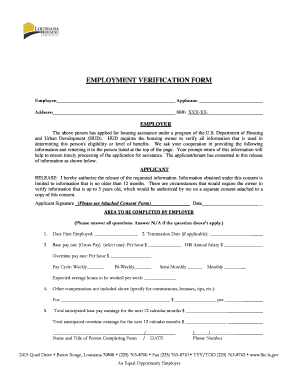 Employment Verification Form