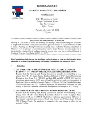 Sign off sheet template - to attend a Planning and Zoning Commission meeting, please contact the Planning Department at - cityoftyler