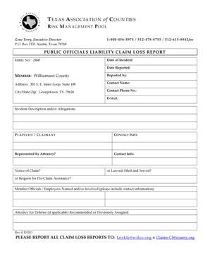 Competitor report template - Initial Reinsurance Report by Texas Association of Counties - wilco