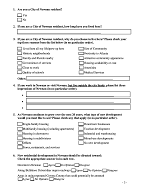Newnan Comprehensive Plan Survey