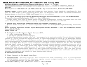 Weekly calendar printable - MINUTES OF THE WEATHERFOR ECONOMID DEVELOPMENC BOART D - ci weatherford tx