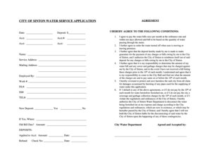 Sign in sheet template - CITY OF SINTON WATER SERVICE APPLICATION - sintontexas