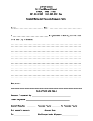 Pr agreement template - Public InformationRecords Request Form 361-364-2381 361 - sintontexas