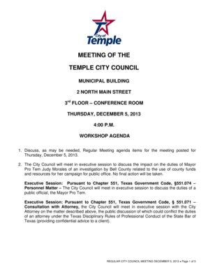 Transcript template word - MEETING OF THE TEMPLE CITY COUNCIL - Official Website - ci temple tx