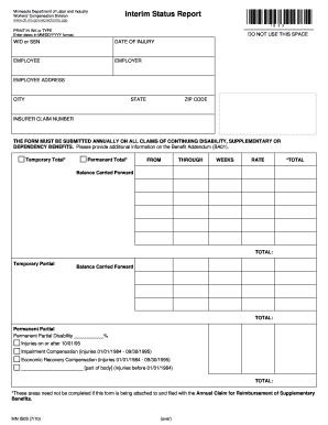 Minnesota Workers Compensation Interim Status Report