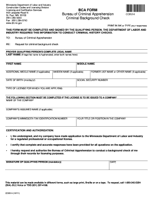 Minnesota Criminal Background Check Form