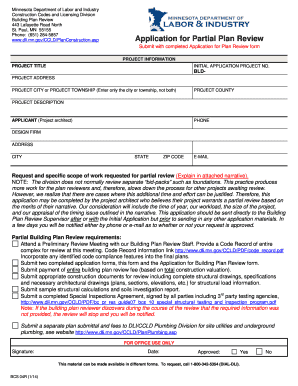 Minnesota Partial Building Plan Review Application