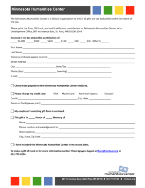 Minnesota Humanities Center Donation Form