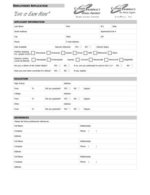 Employment Application Form