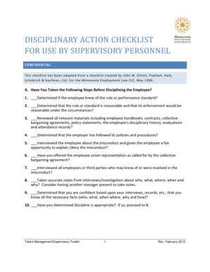 Disciplinary statement example - DISCIPLINARY ACTION CHECKLIST FOR USE BY SUPERVISORY PERSONNEL - hr mnscu