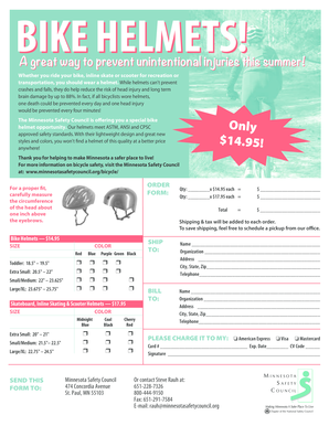 Minnesota Bike Helmet Order Form