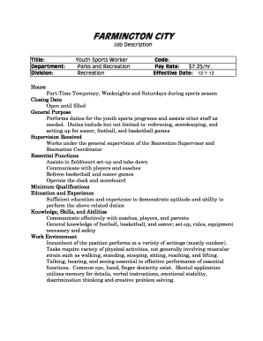 Cv format pdf - Youth Sports Worker