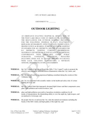 Sponsorship proposal ppt - 20140415 Lighting Ordinance Draft P - westlakehillsorg