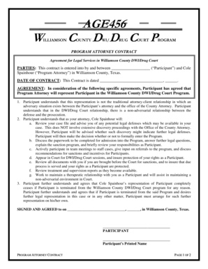 Letter of undertaking for misconduct - Program Attorney Contract DWI-Drug Court - wilco