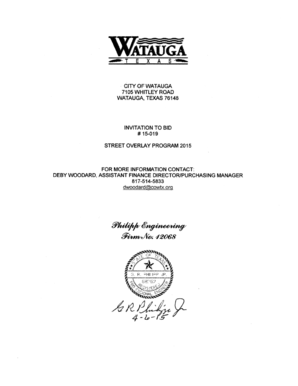 Employment verification letter - CITY OF WATAUGA STREET OVERLAY PROGRAM 2015 - ci watauga tx