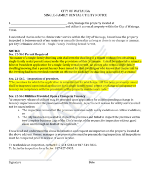 Pm international marketingplan pdf - CITY OF WATAUGA SINGLE-FAMILY RENTAL UTILITY NOTICE - ci watauga tx