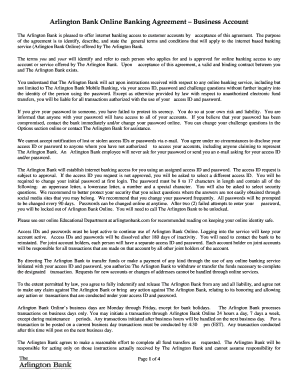 Arlington Bank Online Banking Agreement – Business Account