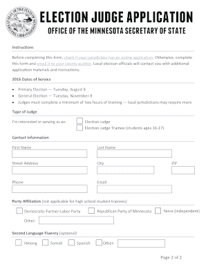 Election Judge Application