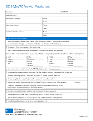 MnVFC Pre-Visit Worksheet