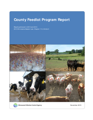 County Feedlot Program Report - pcastatemnus - pca state mn