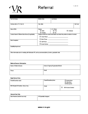 Nebraska VR Referral Form