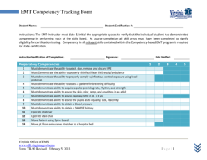 EMT Competency Tracking Form