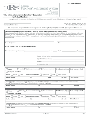 Montana Teachers Retirement Beneficiary Designation