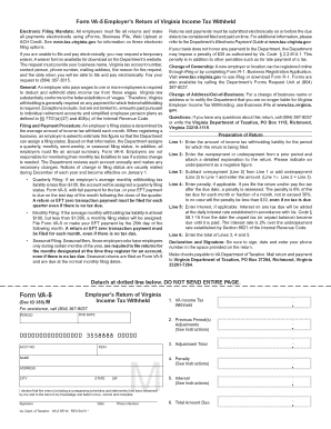 Virginia Income Tax Withholding Form VA-5
