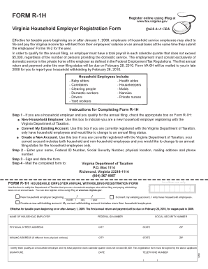 Virginia Household Employer Registration Form