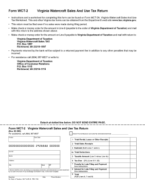 Virginia Watercraft Sales and Use Tax Return